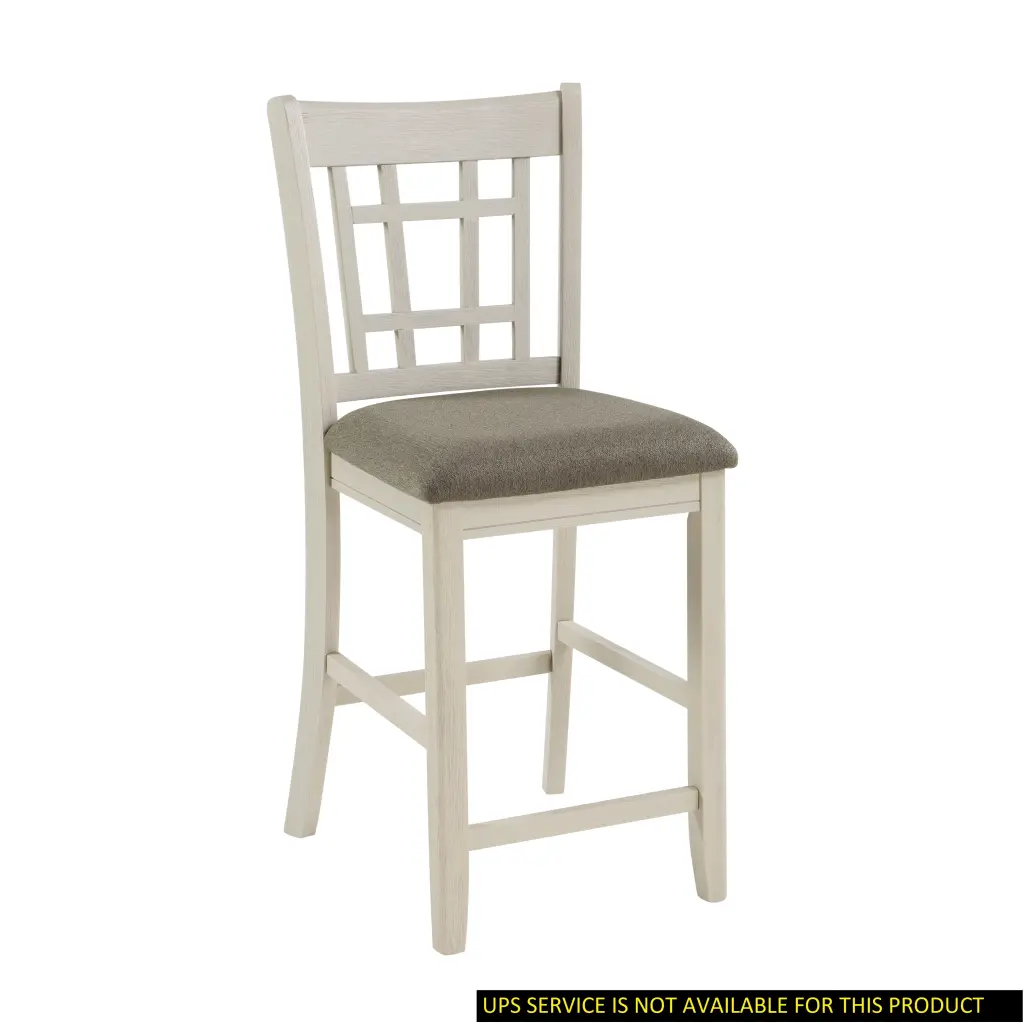 Antique White Finish Wood Framed Counter Height Chair Set 2 Upholstered Bar Stools kanepe