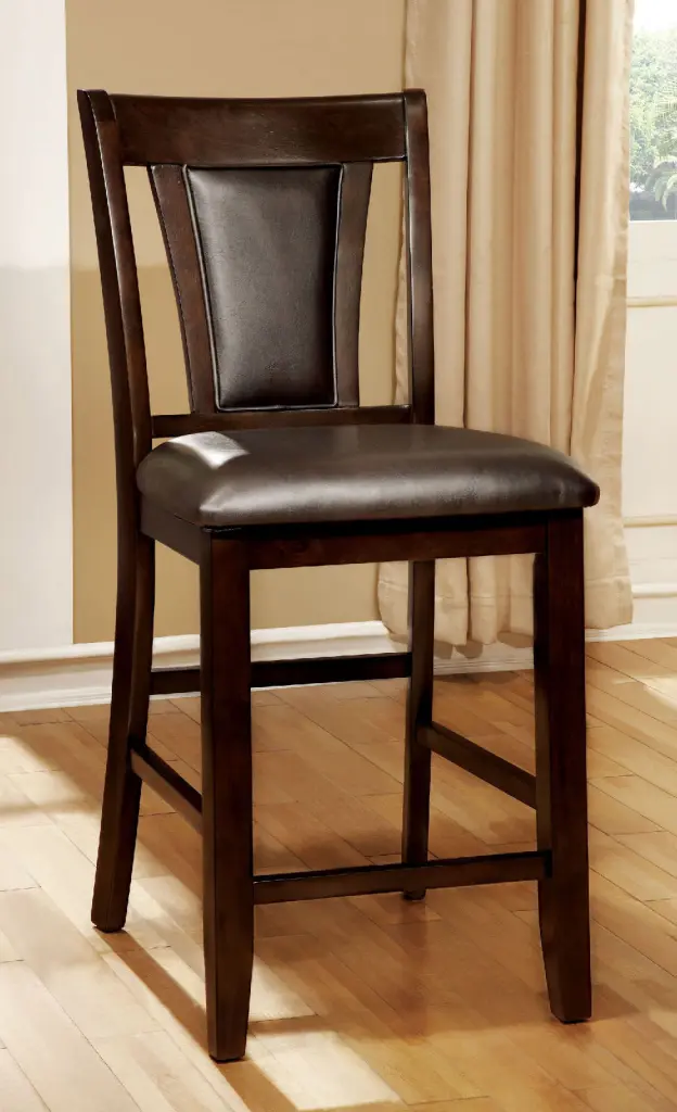 Contemporary Set 2 Counter Height Chairs Dark Cherry And Espresso Kitchen Stools kanepe