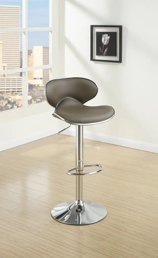 Espresso Faux Leather PVC Bar Stool Counter Height Chairs Set 2 Adjustable kanepe