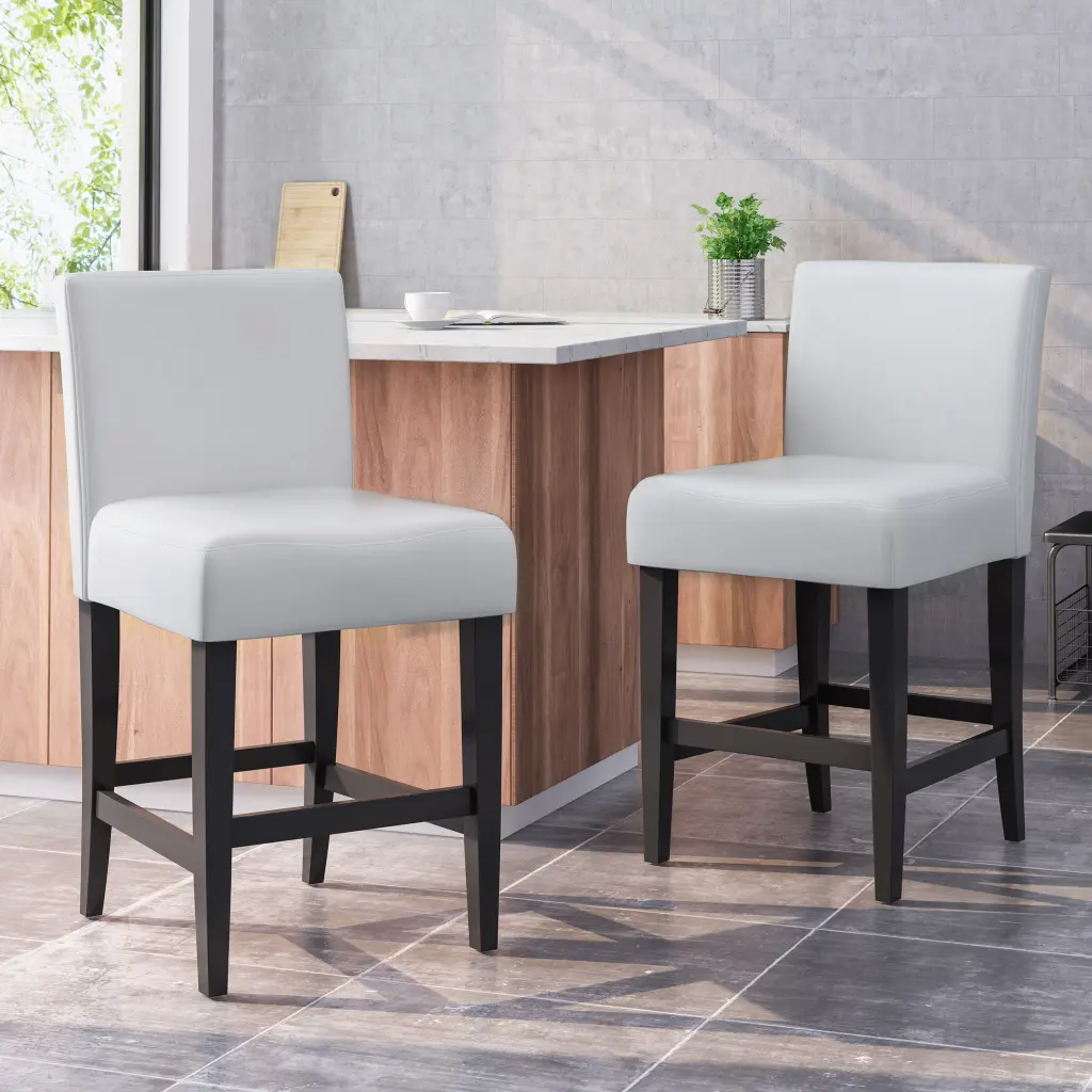 Zuma KD Counter Stool Ivory Leather Modern Bar Stool nh-comfortcove