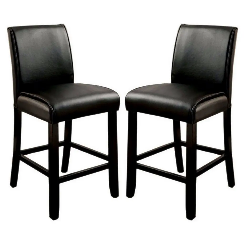 Counter Height Chair Wooden Legs Set 2 Black Black Wood Fabric Bar Stools royal hampton