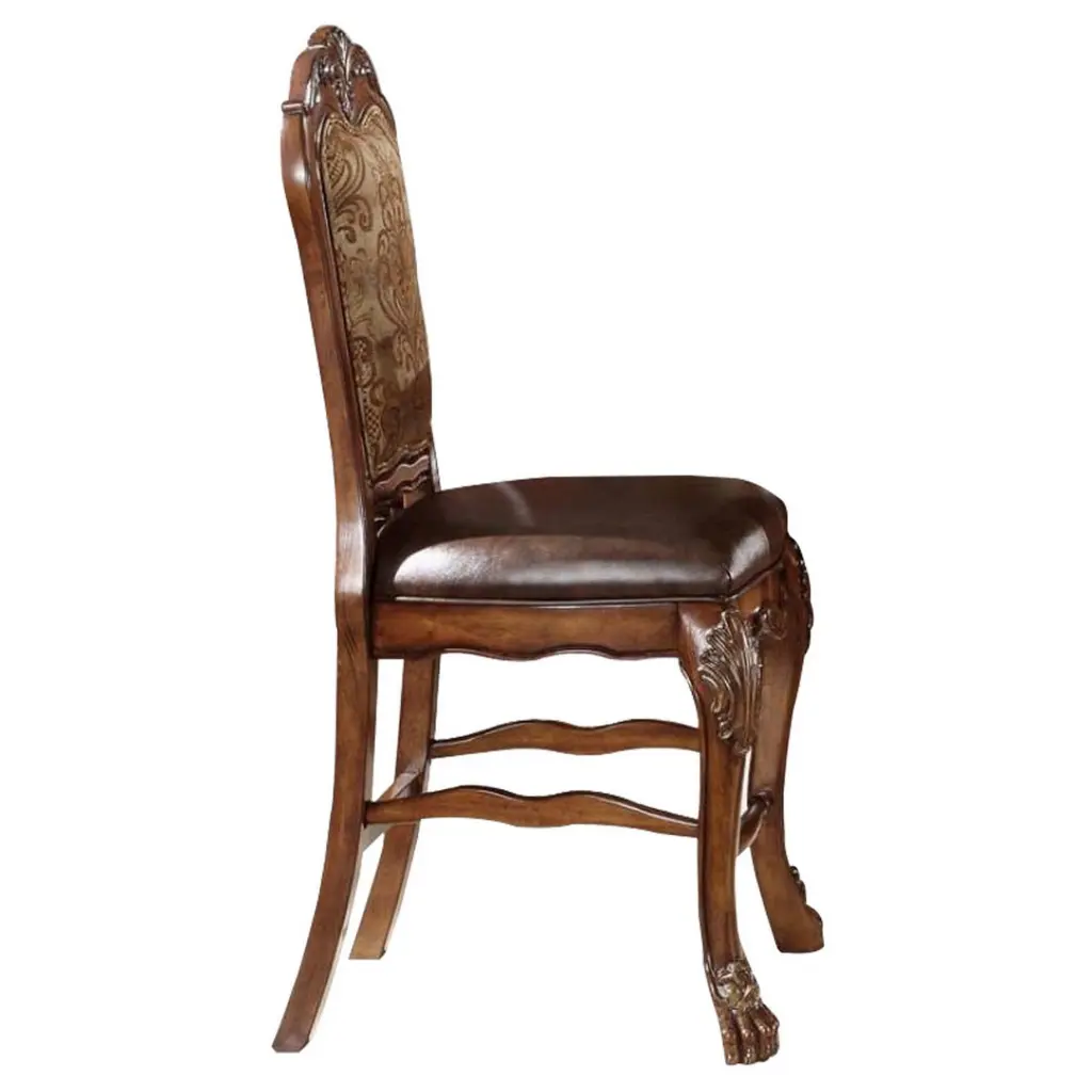 Wooden Counter Height Chair Set 2 Cherry Oak Brown - Kitchen Bar Stools royal hampton