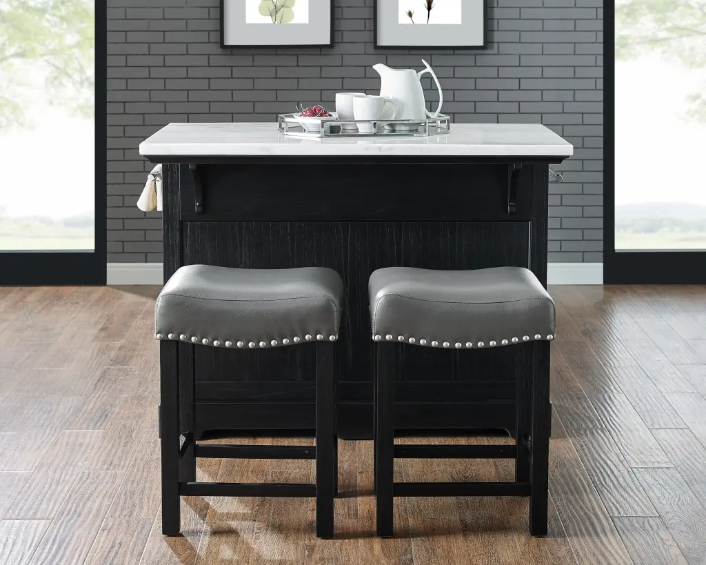Aspen Counter Stool Set 2 Dark Gray Wood - Modern Kitchen Bar Stools steve silver furniture