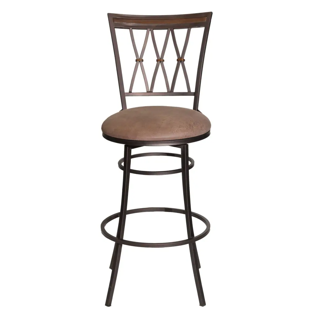 Sedona Swivel Barstool Dark Brown Wood - Counter Height Dining Stool steve silver furniture