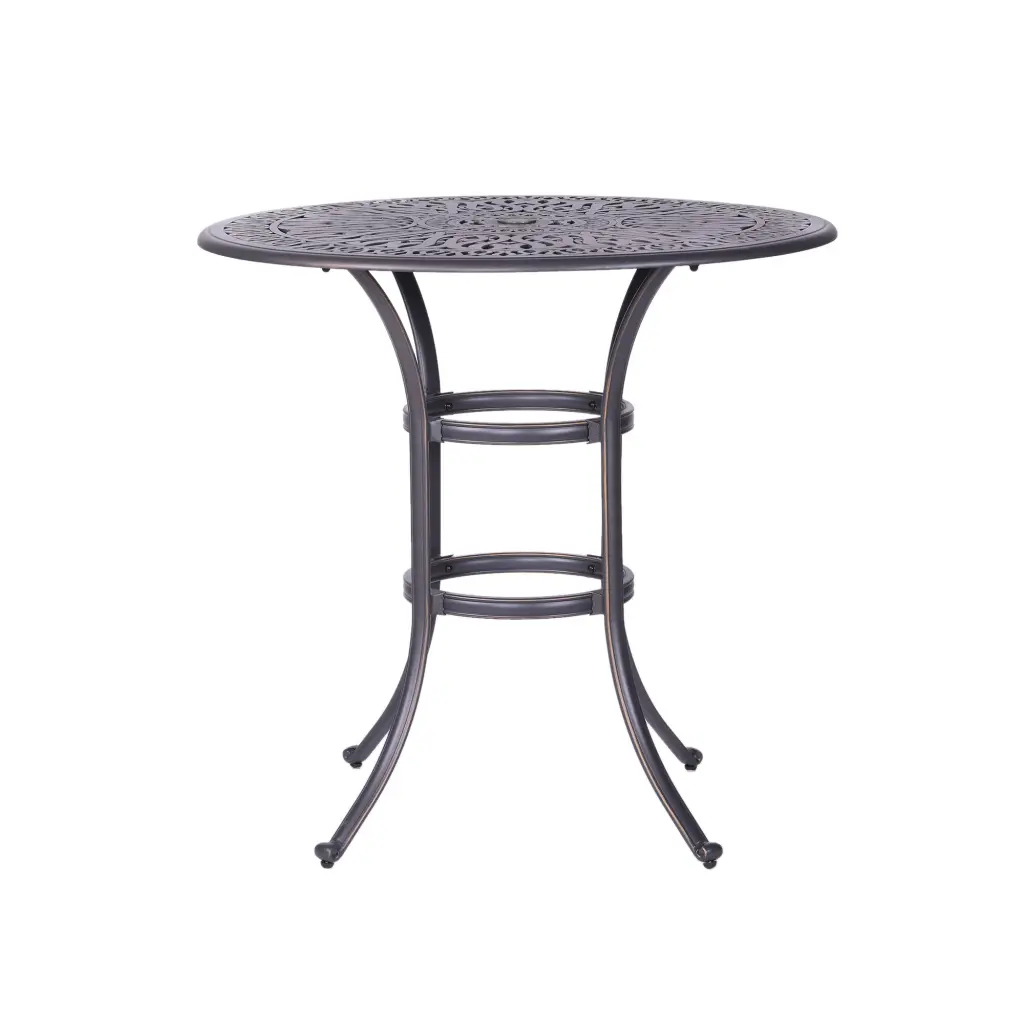 Bar Table Gunmetal Aluminum Modern Kitchen Counter Table gathercraft