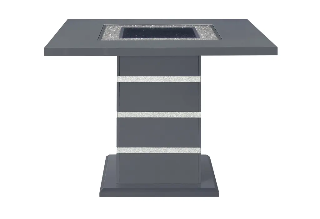 Ariya Dark Grey Bar Table Grey Rubber Wood Kitchen or Dining luxe modern furniture