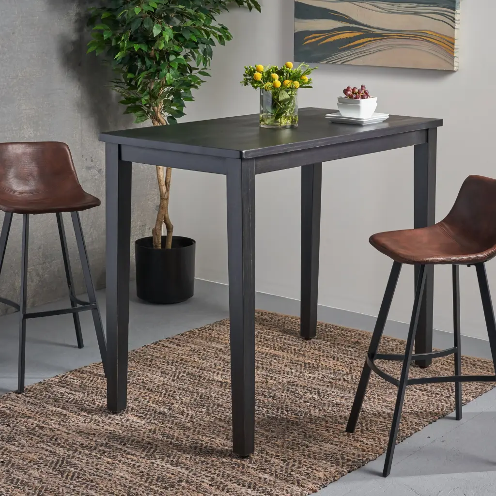 Bar Table Grey Acacia Wood Counter Height Dining Table nh-onfind