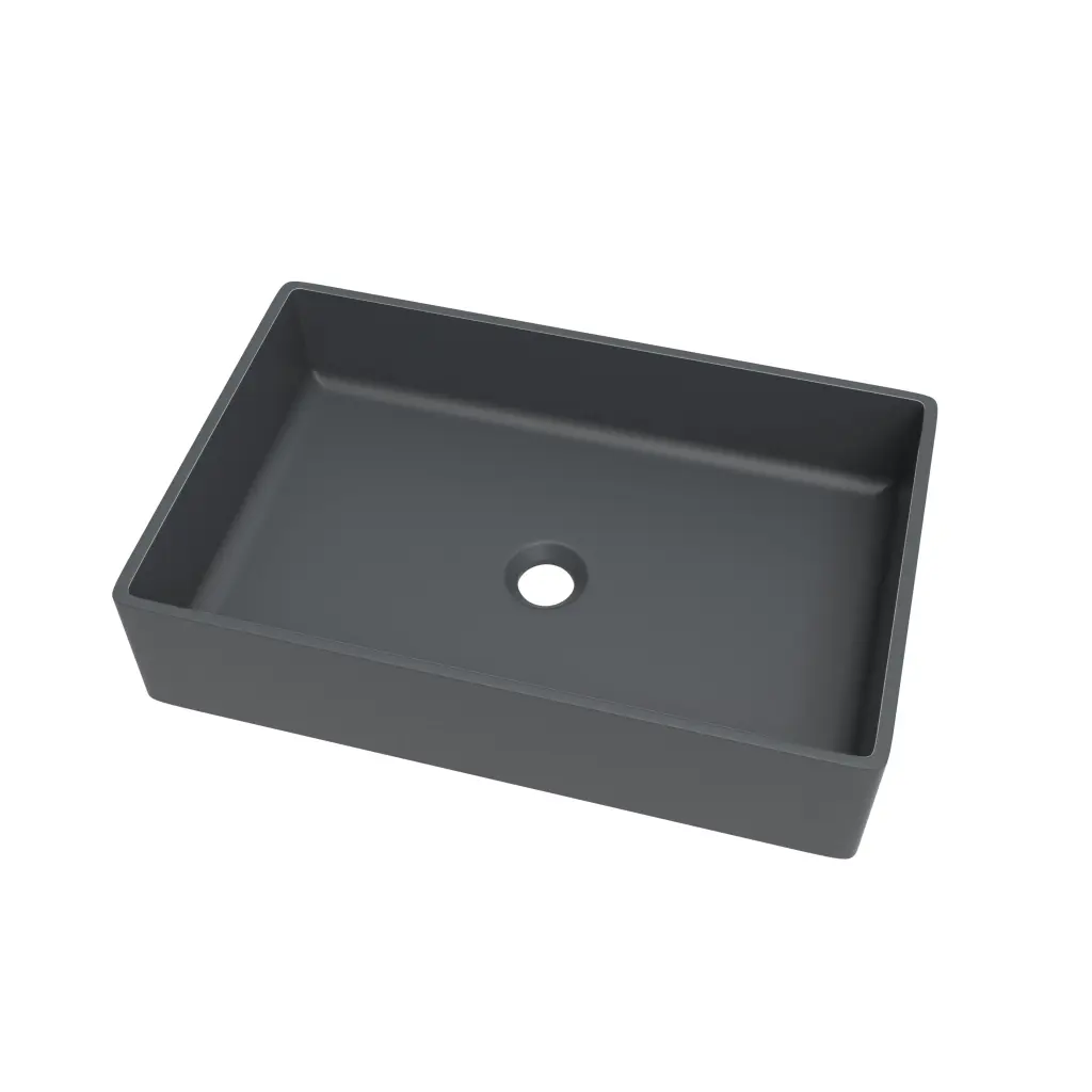 Dark Gray Solid Surface Basin Modern Bathroom vovica