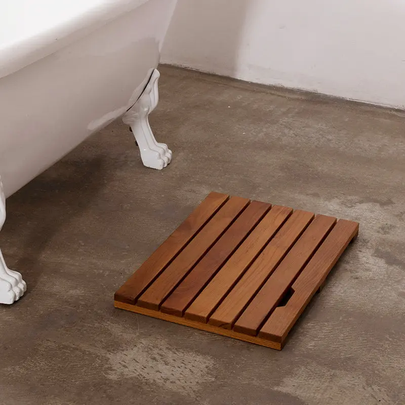 Log Color Spa Solid Teak Bathroom Shower Mat Anti Slip Mat smarthome furniture
