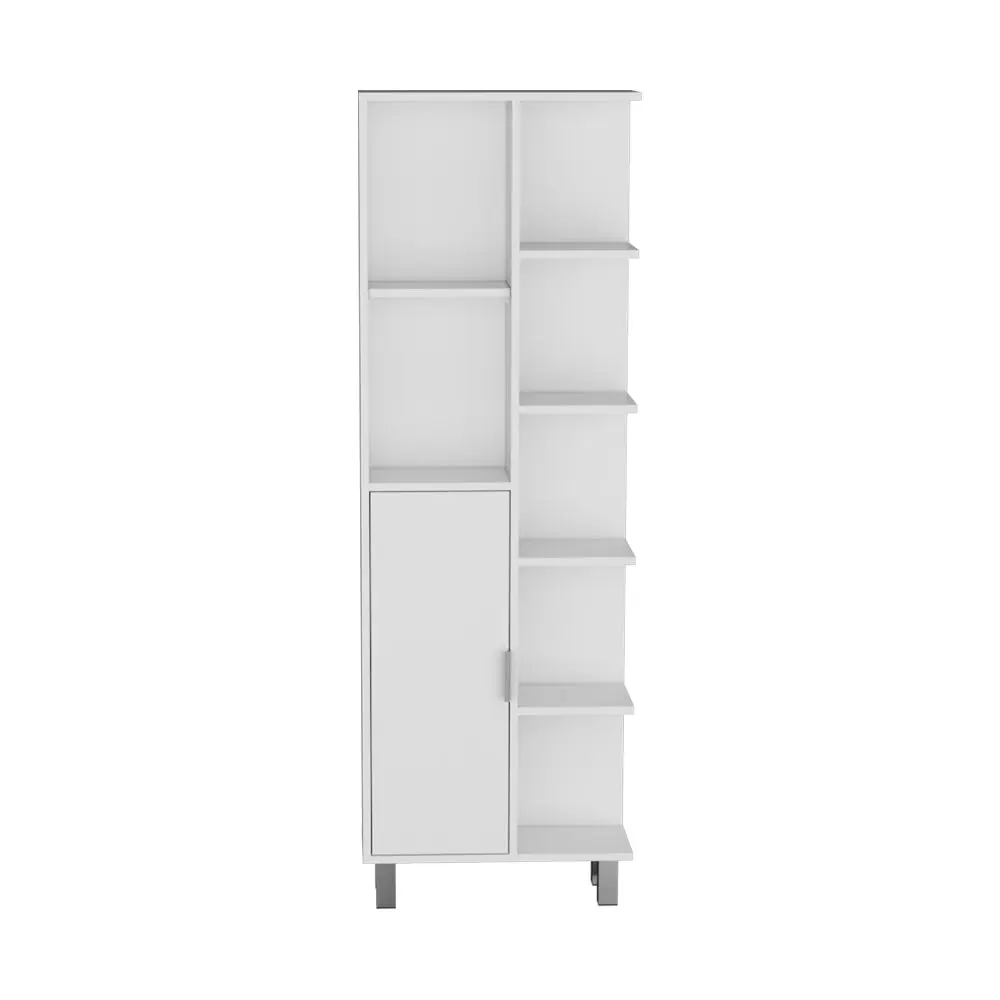 Linen Cabinet Derby Bathroom White White Particle Board Engineered Wood Storage Cabinet treevol furniture
