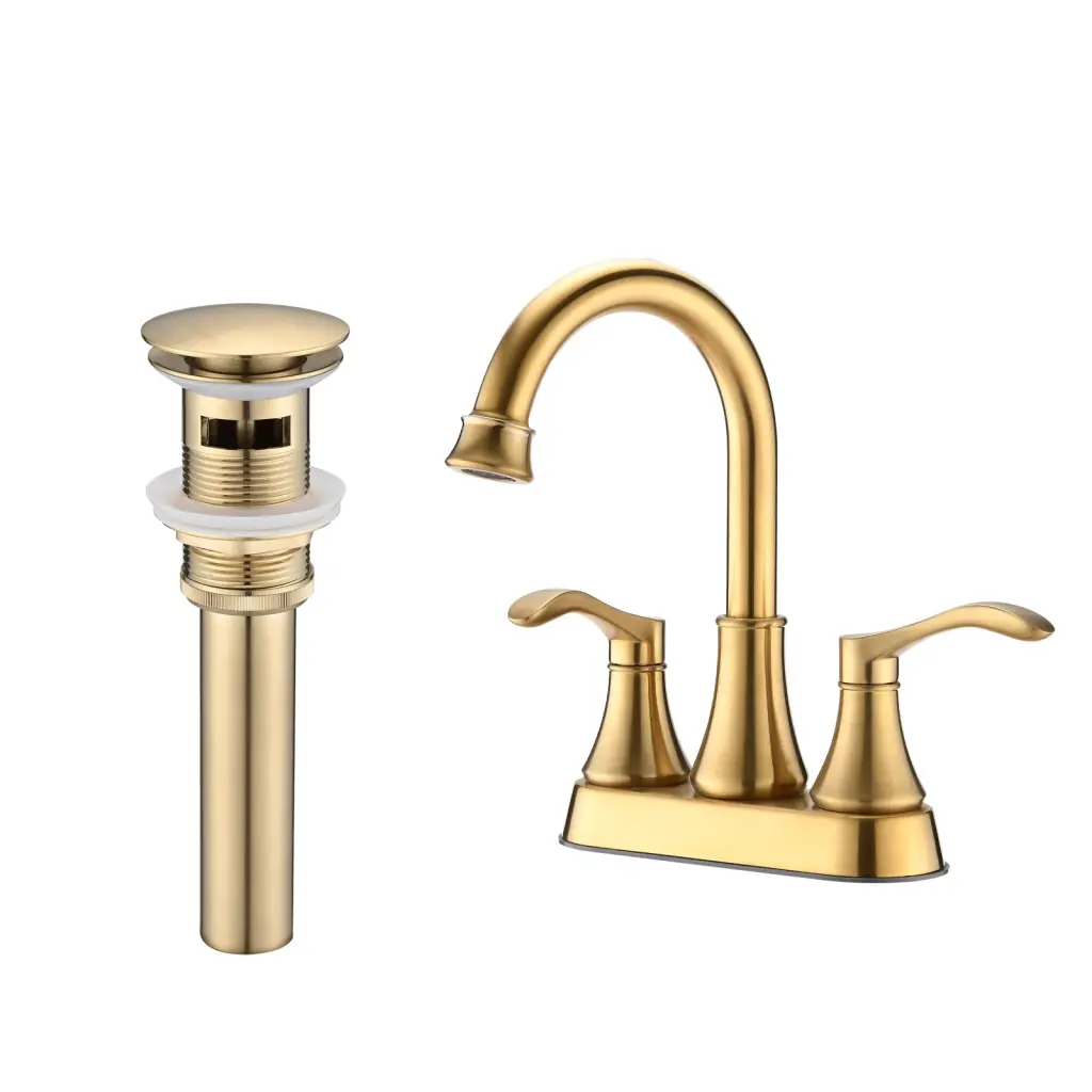 4 Inch Centerset Bathroom Faucet 360 Swivel Spout Pop Up Drain mexile