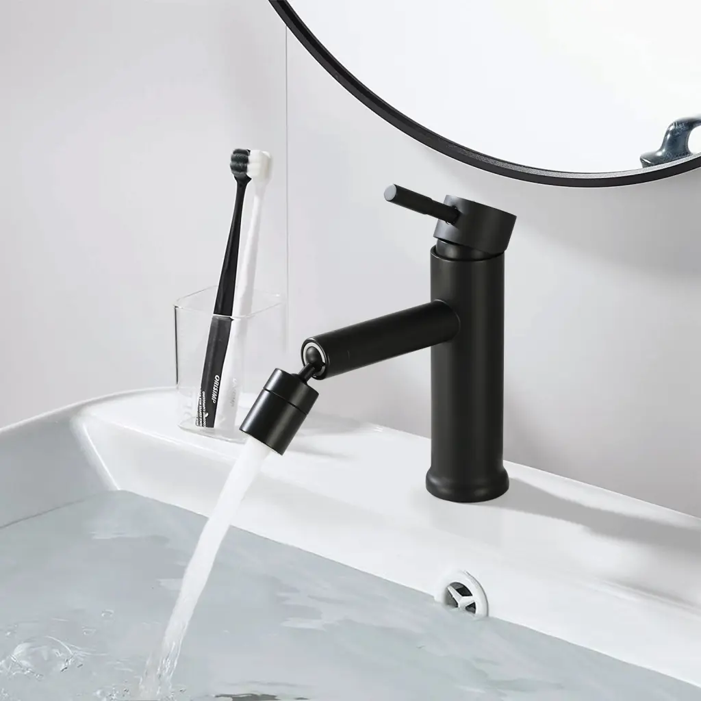 Matte Black Bathroom Faucet 2 Mode Sink Faucet 3 Holes Modern Bathroom Fixture sihua sanitary ware