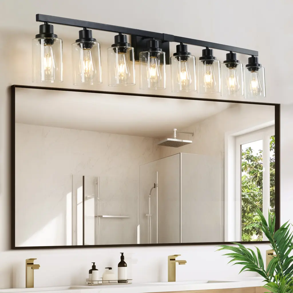 8 Lights Farmhouse Vanity Lights Fixture Rustic Bathroom Light Fixture Modern Decor lighting commune