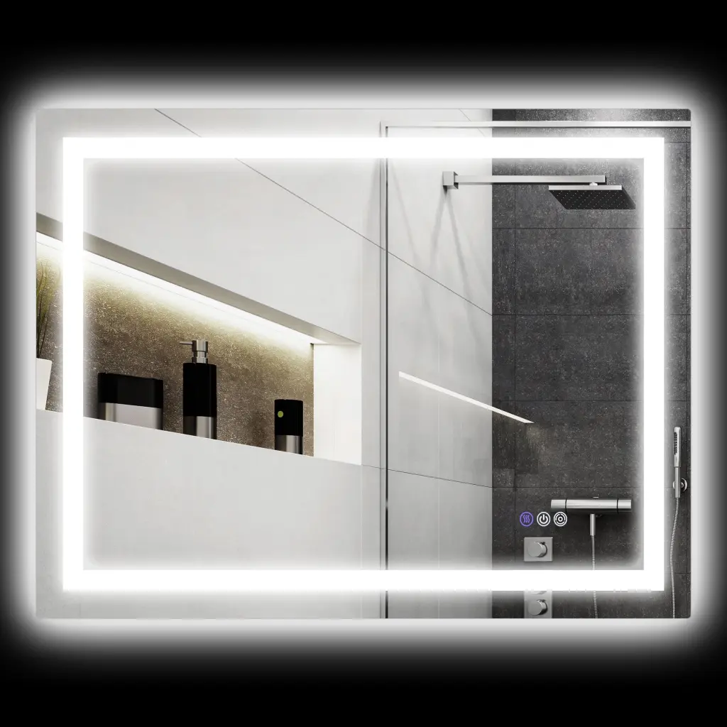 Homcom LED Bathroom Mirror Lights 39x32 Inches Backlit Front Lit aosom business