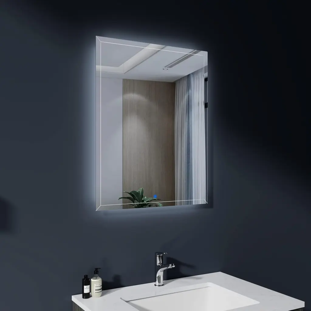24X30 Inch Led Lighted Bathroom Mirror Wall Mounted Vanity Mirror bathininc