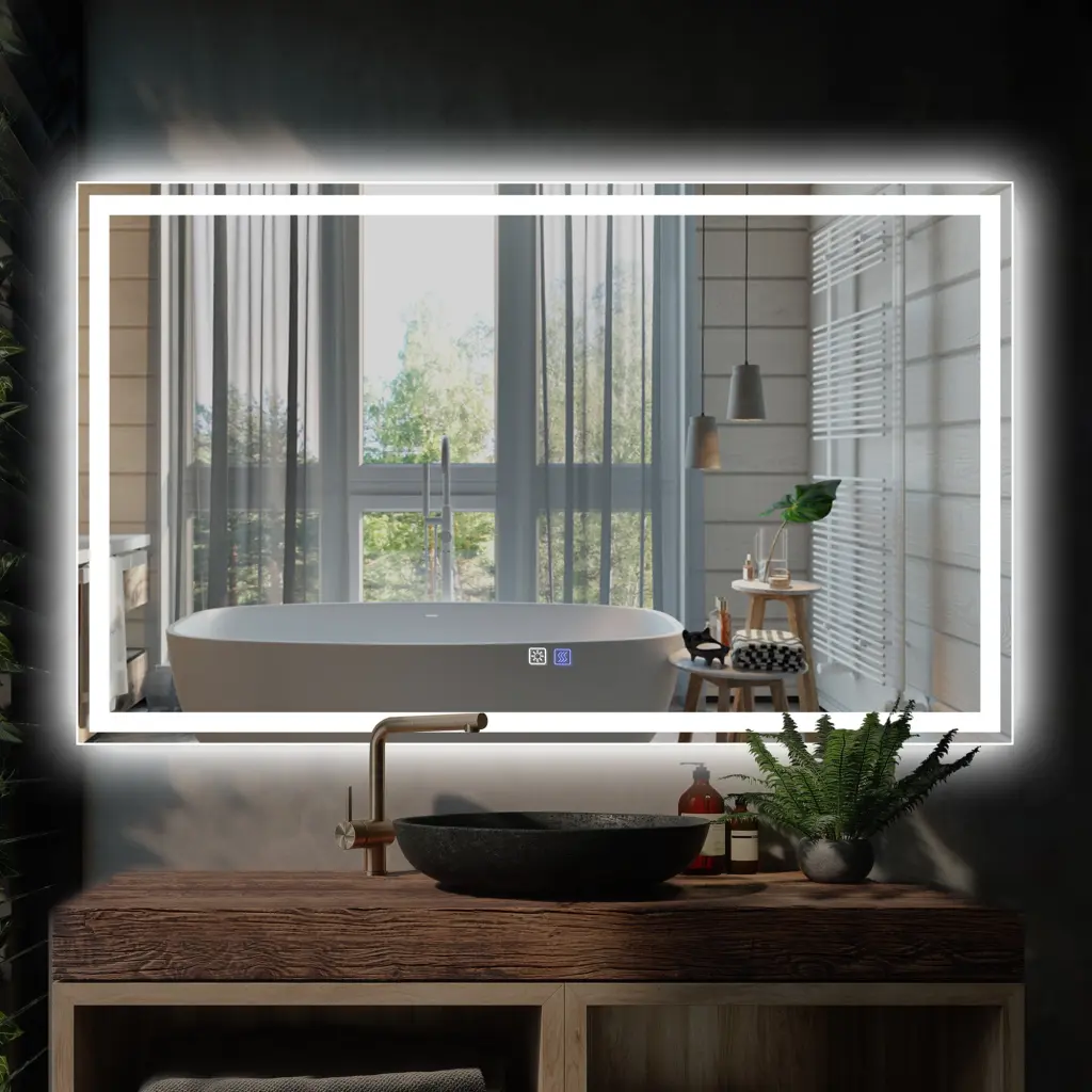 LED Bathroom Vanity Mirror Light 60x36 Inch Anti Fog Dimmable global chain solutions