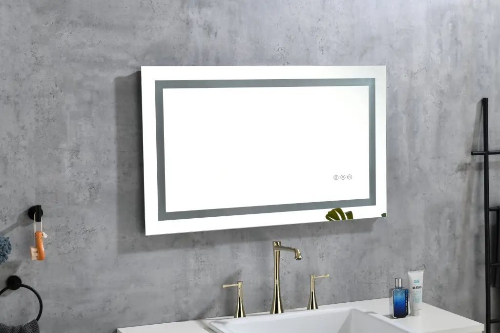 36x30 Inch LED Mirror Bathroom Lights Dimmable Anti Fog Lighted Vanity Mirror rnb