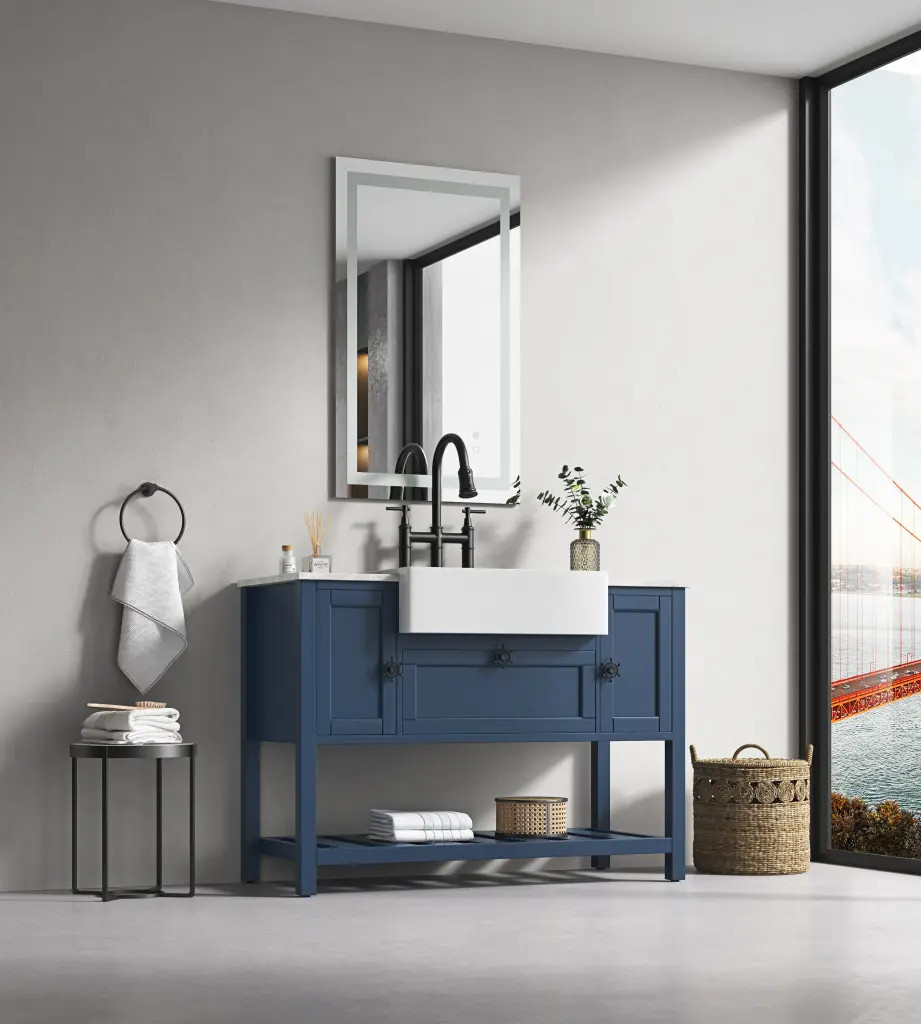 36X28 Inch LED Bathroom Mirror Front And Backlight Dimmable Vanity Mirror w928 dongtu group