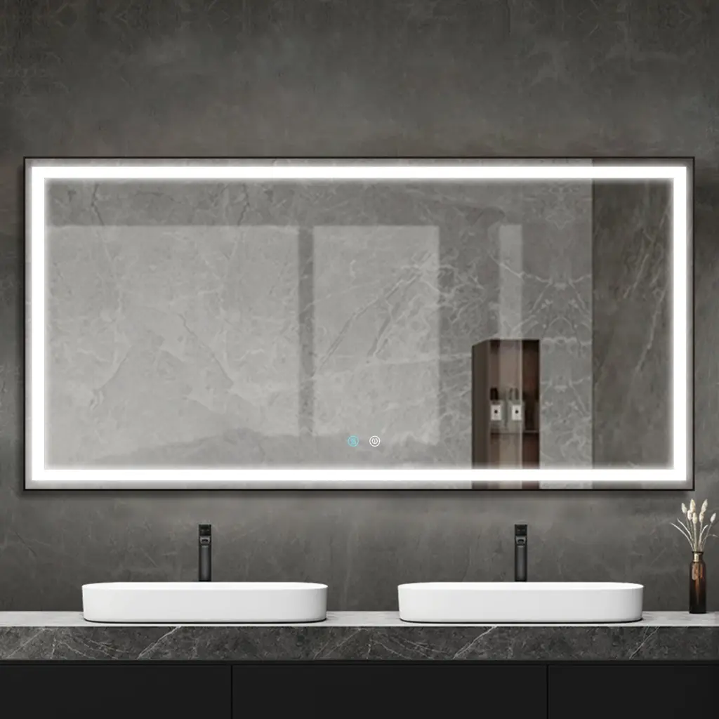 72 x 36 Inch LED Bathroom Mirror Adjustable 3 Color Lighting w995 bestgo