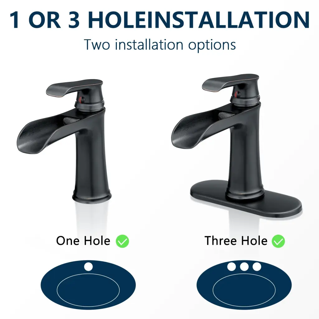 Waterfall Orb Sink Faucet Deck Plate Pop Up Drain Brushed Nickel flg