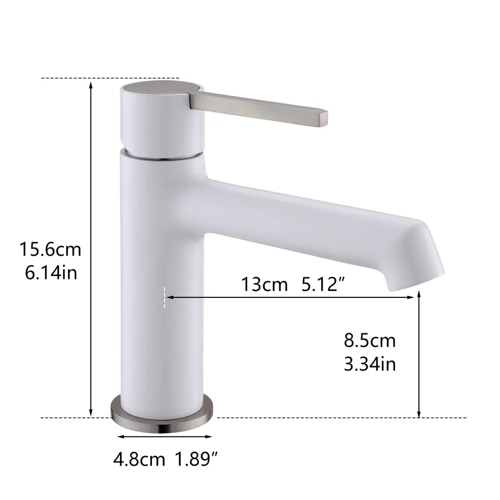 White Bathroom Faucet Sink Single Handle 1 Hole Bathroom Fixture rnb