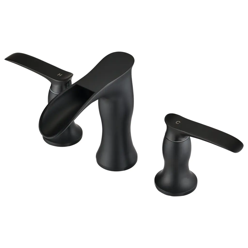 Matte Black 8 Inch Waterfall Bathroom Sink Faucet Hoses sihua sanitary ware