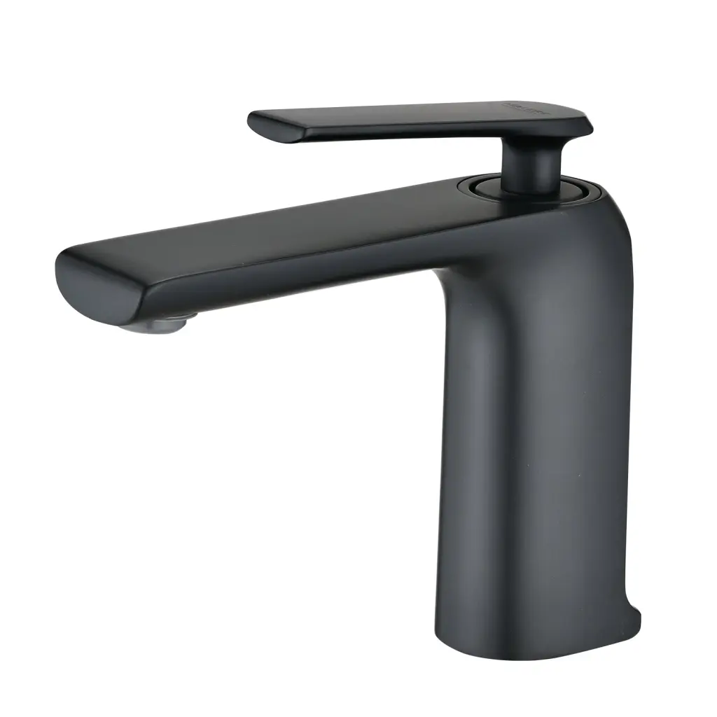 Single Hole Bathroom Faucet Matte Black Brass Finish w1059 dilusso