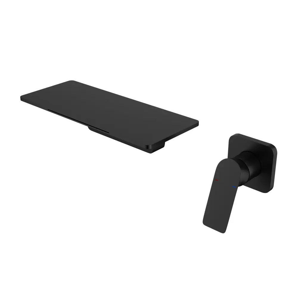 Waterfall Bathroom Sink Faucet Matte Black Brass w2287