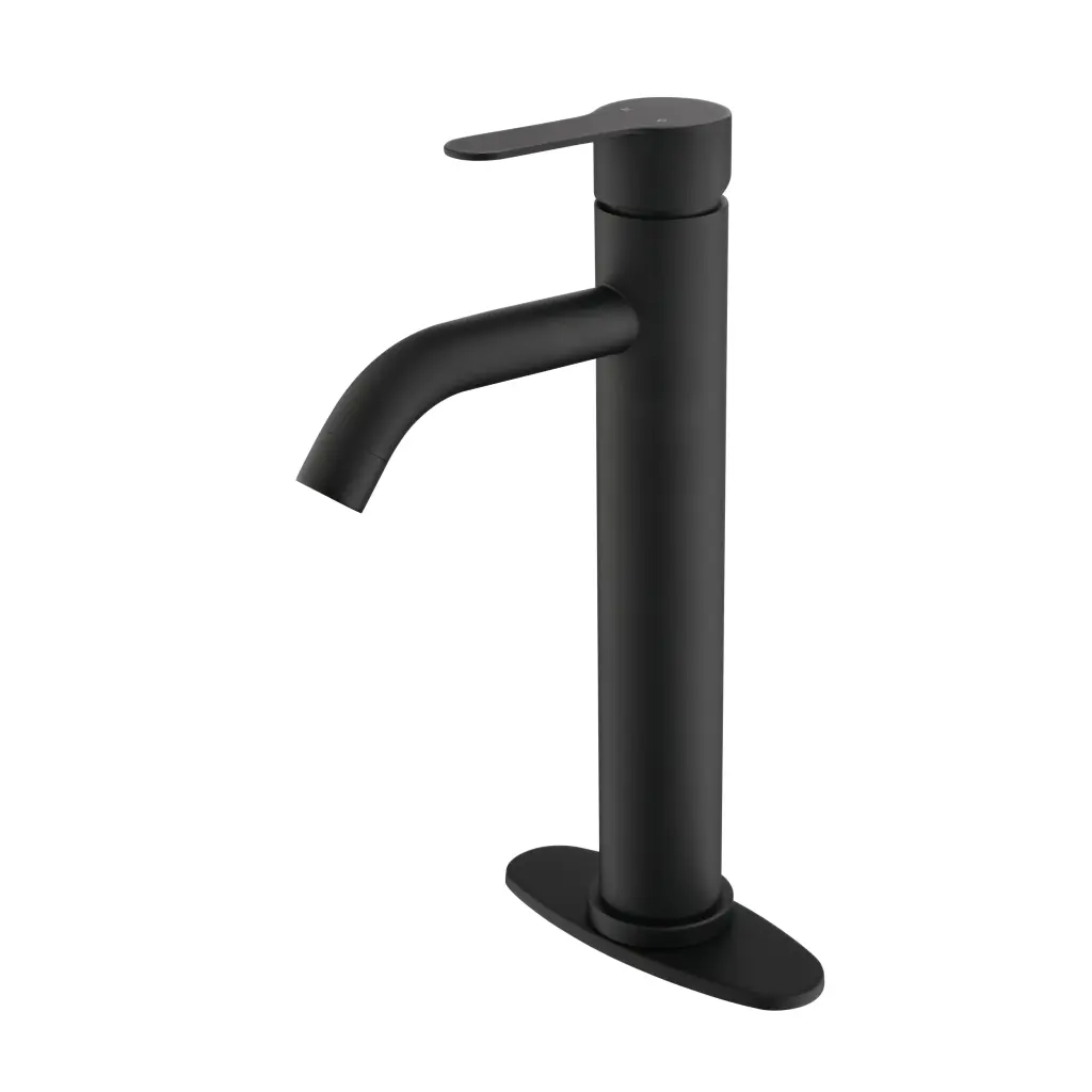 Single Handle Bathroom Vanity Sink Faucet Matte Black Stainless Steel w928 dongtu group