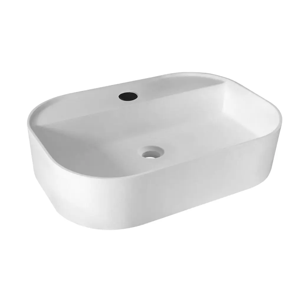 23.6 Inch Solid Surface Basin White Bathroom Timeless Premium Modern Sink vovica