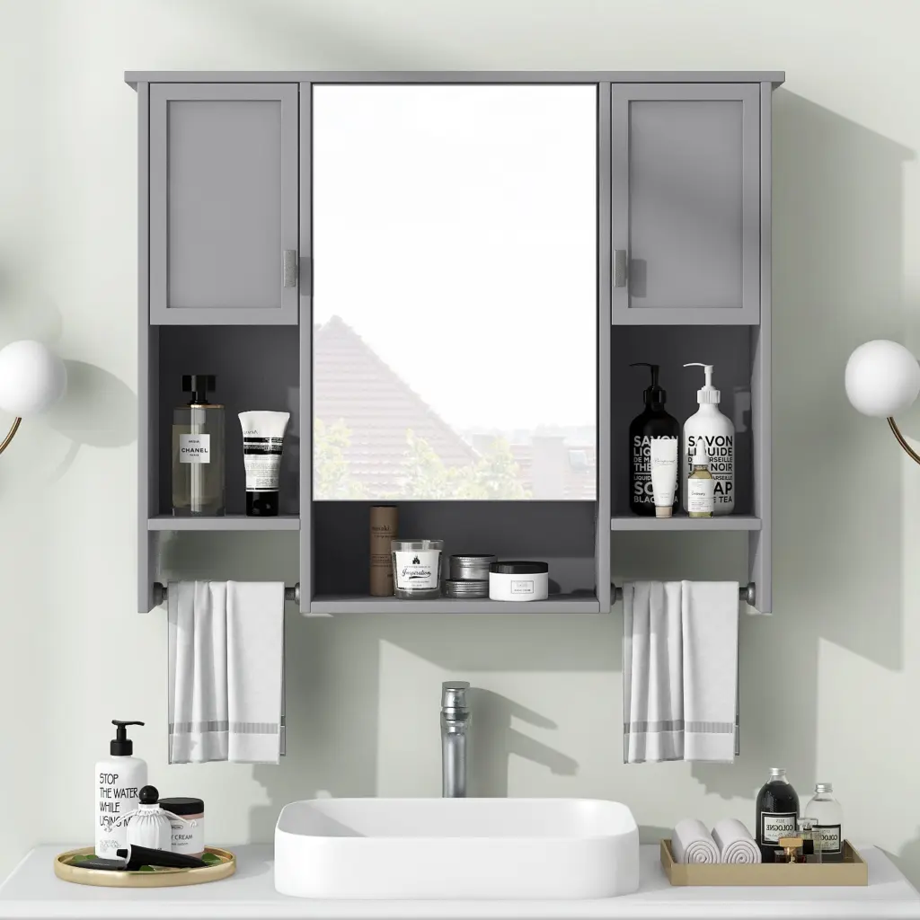 35 X 28 Modern Wall Mounted Bathroom Storage Cabinet Mirror rnb