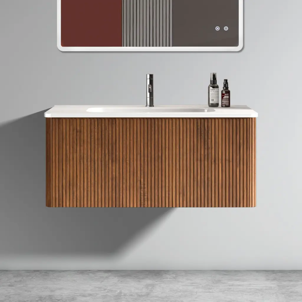 U048 Etna36W 305 Etna 36 Inch Striped Walnut Bathroom Vanity White Ceramic Sink abay home