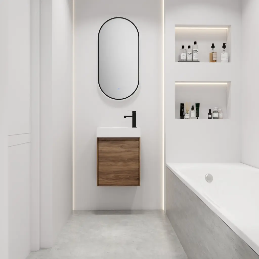 18 Inch Floating Small Bathroom Vanity Single Sink Compact Spaces g-lemon
