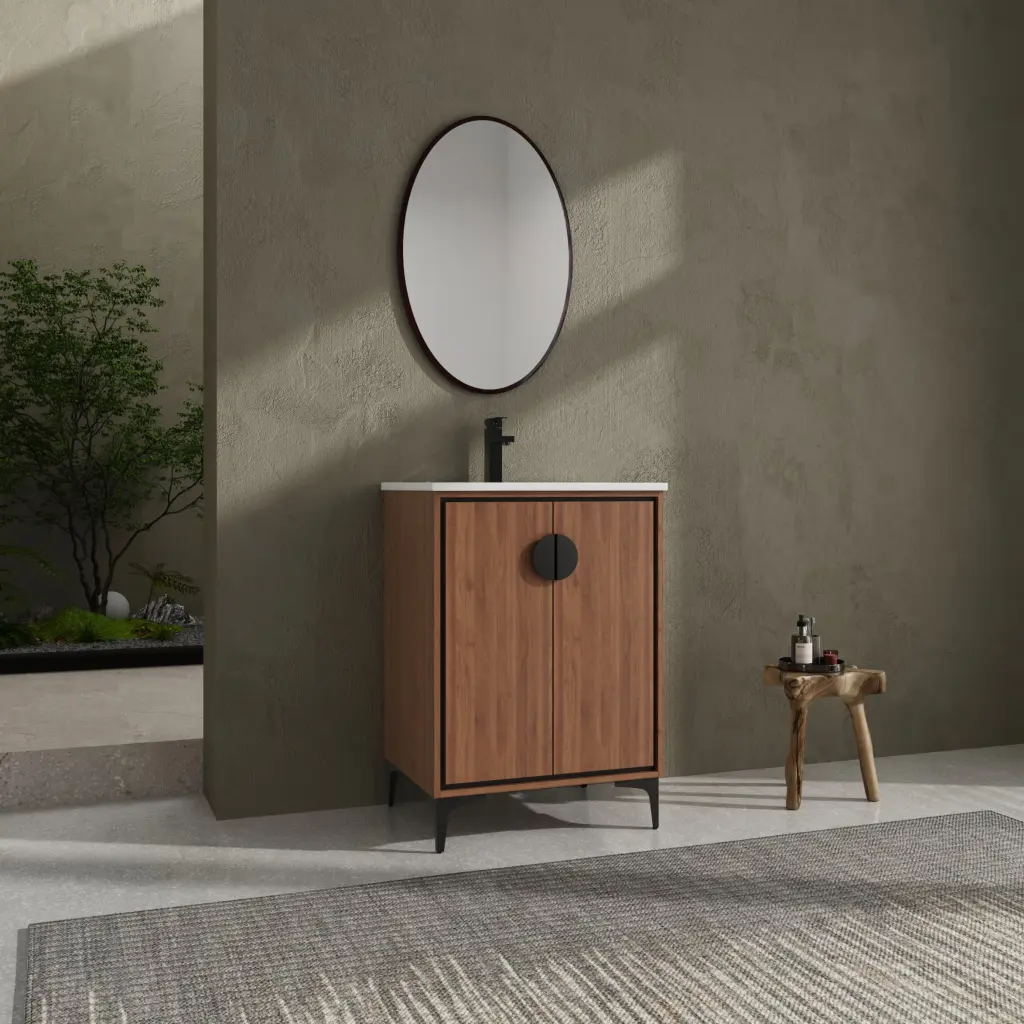24 Inch Bathroom Vanity Top Sink Modern Storage Cabinet White levistar