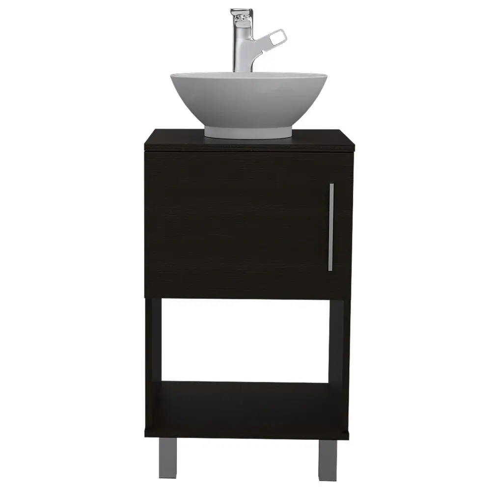 Single Bathroom Vanity Pigmag Black Particle Board Sink treevol furniture