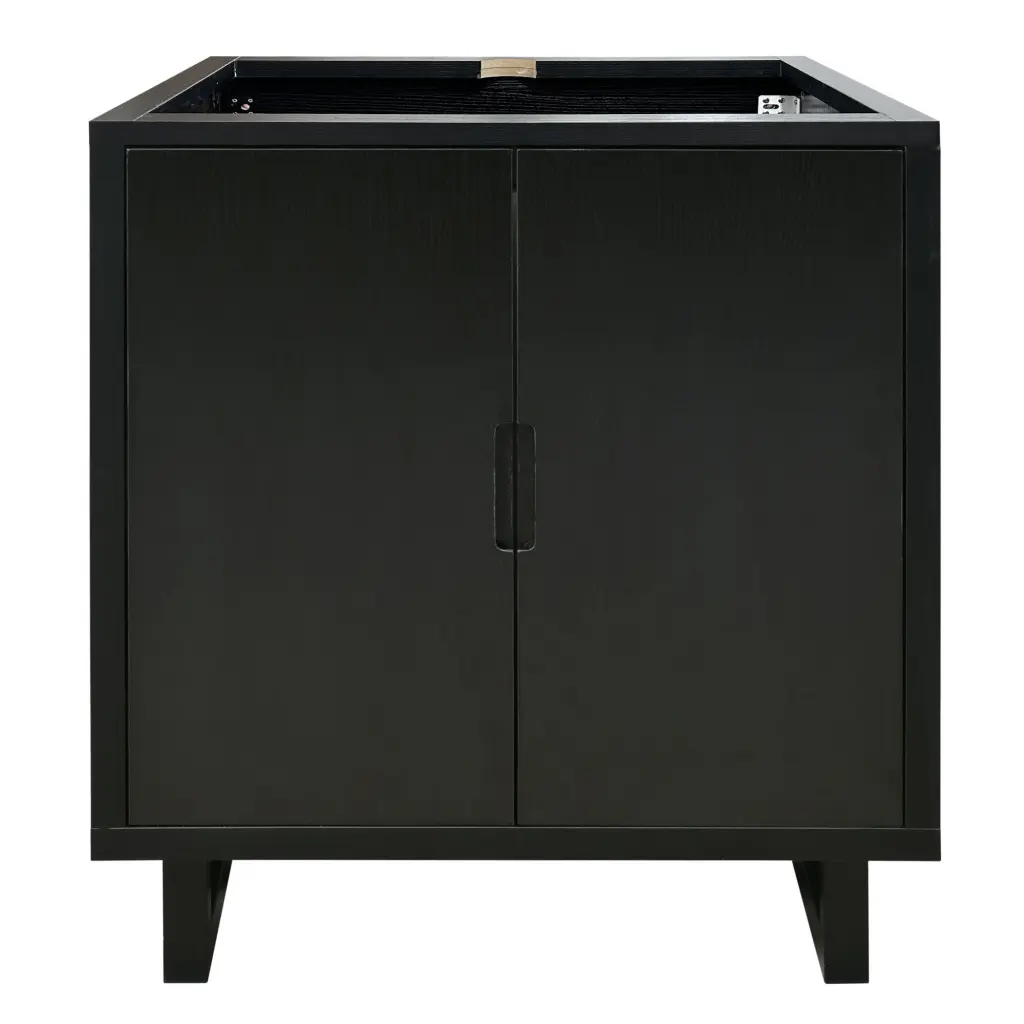 30 Inch Bathroom Vanity Cabinet Black Solid Base No Sink Included rnb
