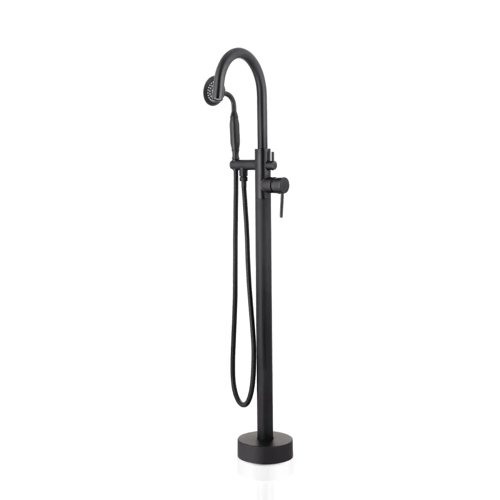 Matte Black Freestanding Tub Filler Faucet Hand Held Shower mexile