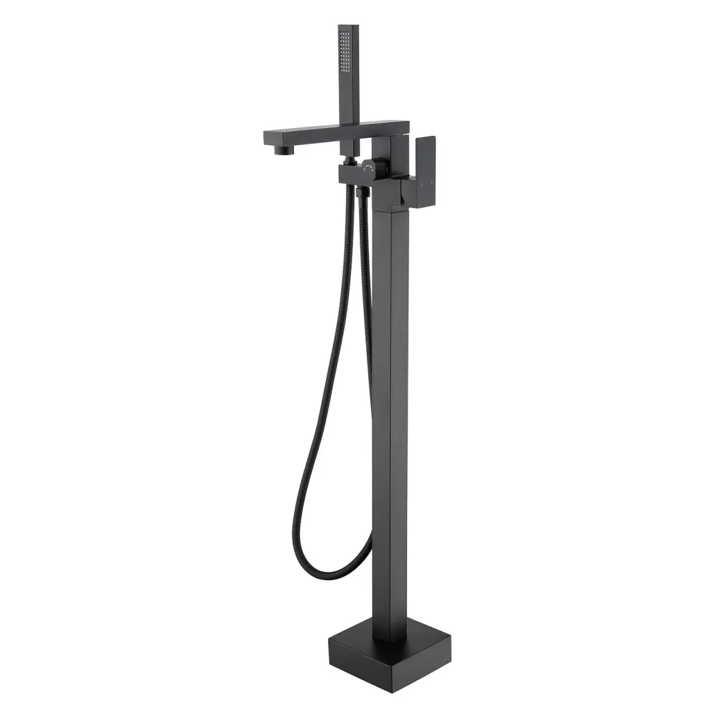 Freestanding Bathtub Faucet Tub Filler Matte Black Floor Mount Bathroom rnb