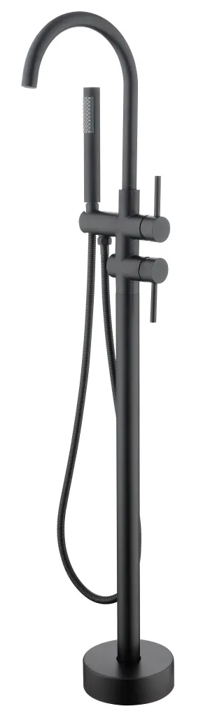 Mount Bathtub Faucet Freestanding Tub Filler Matte Black Standing High Arc rnb