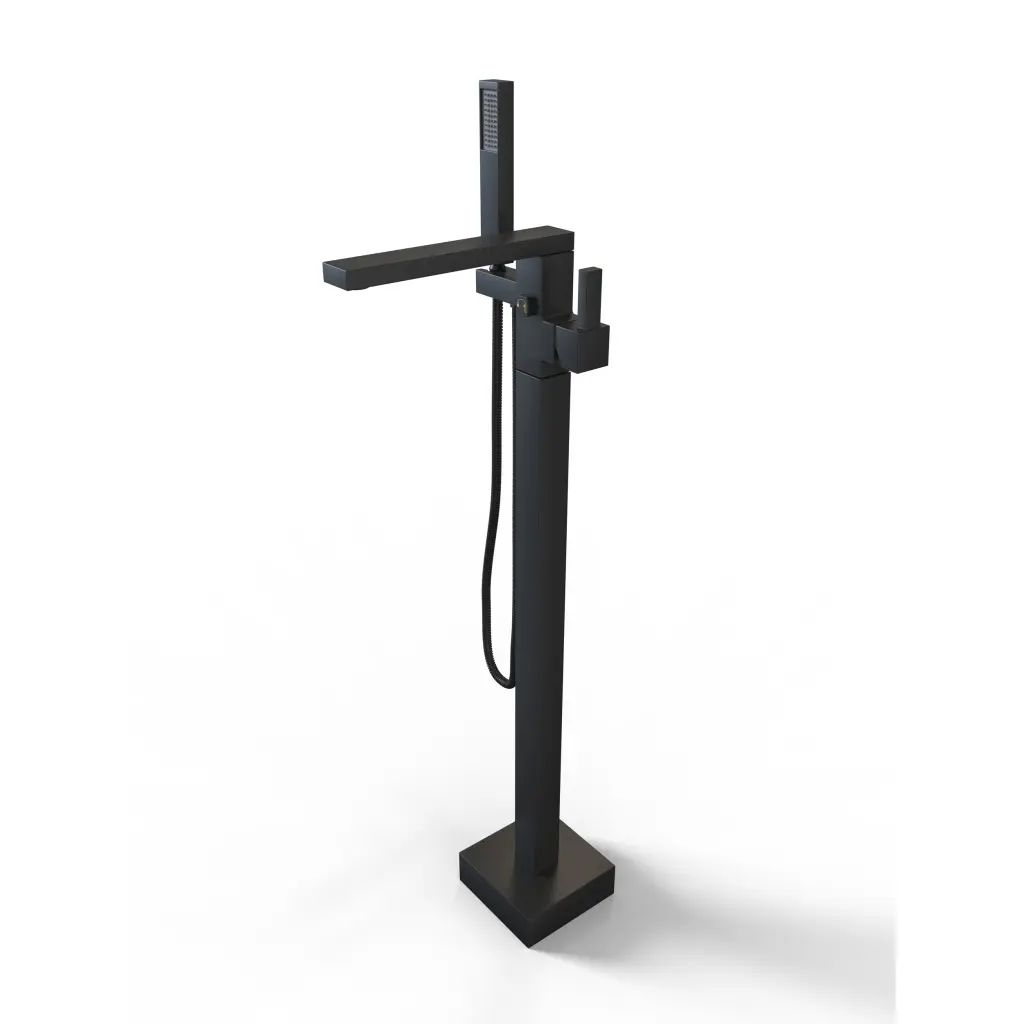 Black Freestanding Bathtub Faucet Side Sprayer Floor Mounted vovica