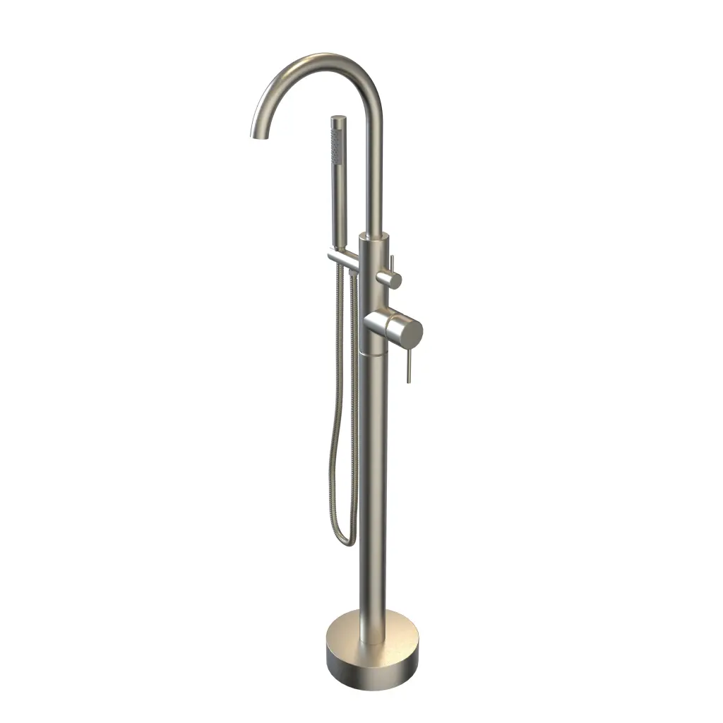 Brushed Freestanding Bathtub Faucet Hand Shower Brushed Nickel vovica