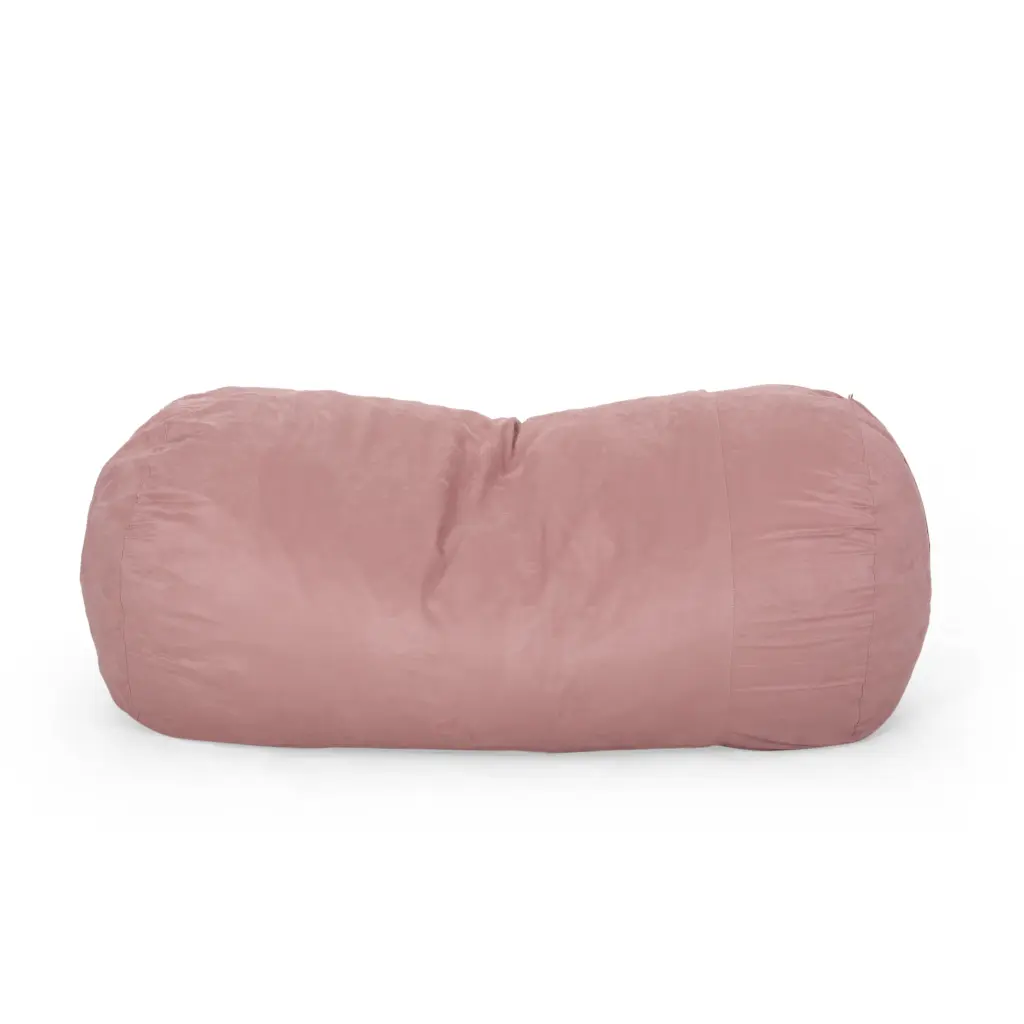 Aruba 8 Foot Microfiber Cylindrical Bean Bag Chair, Rose Pink Comfortable Seating bazar