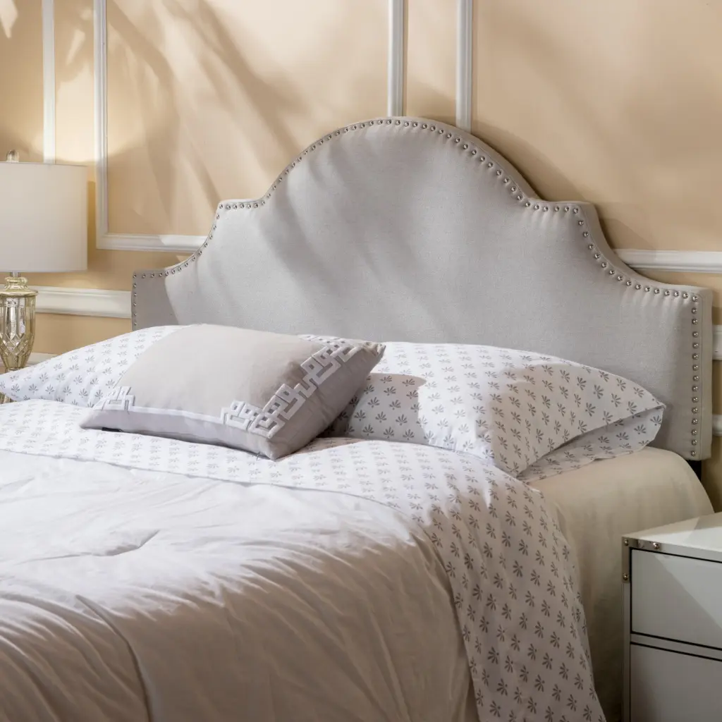 Queen & Full Sized Headboard Queen Light Grey Fabric Upholstered Bed Frame nh-sunfay