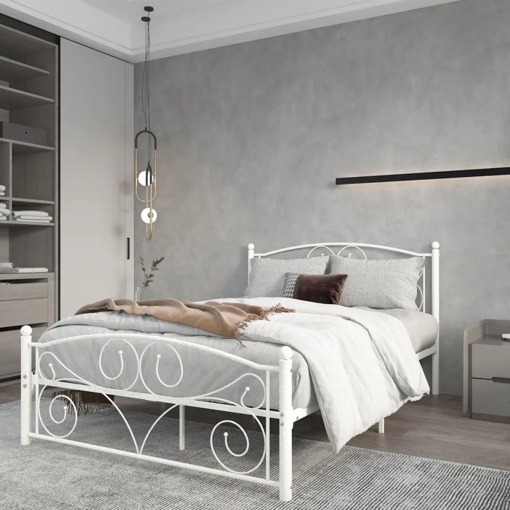 Full Size One---Kind Flower Robust System Metal Bed Frame Headboard beds - sofas