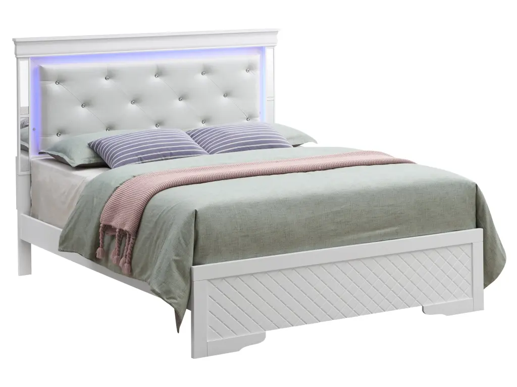 Verona G6790C Fb3 Full Bed Silver Champagne Particle Board Bed Frame glory furniture