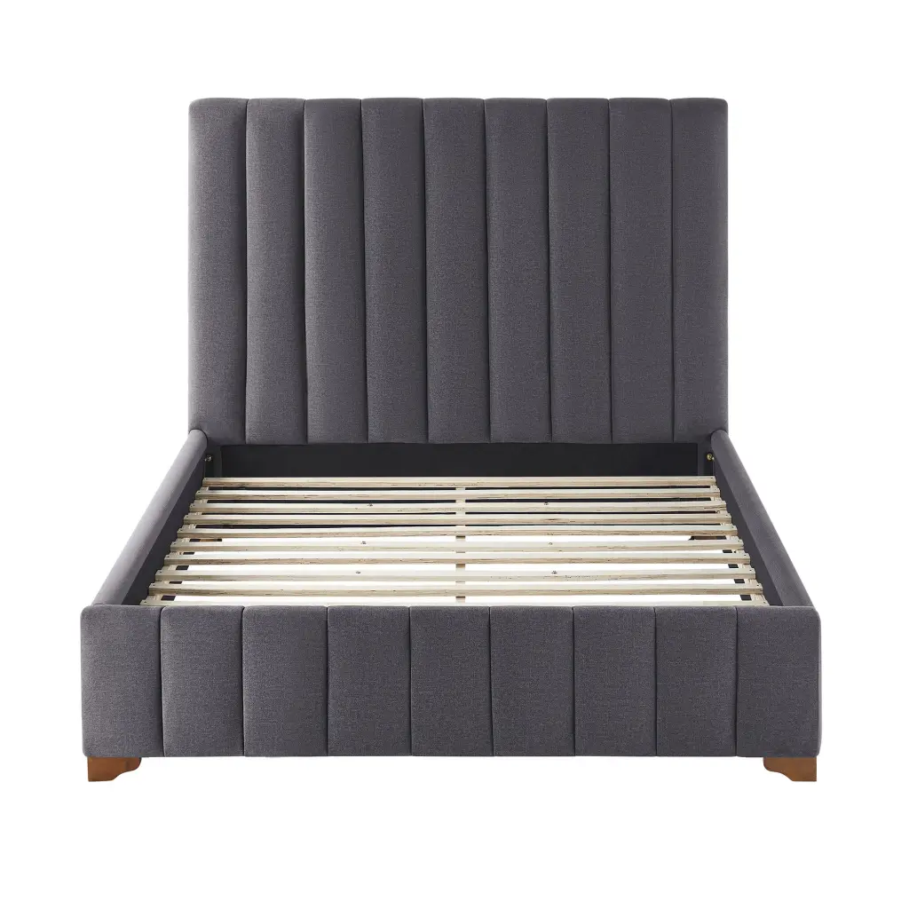 Full Size Modern Design Bed Frame Upholstered Queen Platform Bed Headboard justone