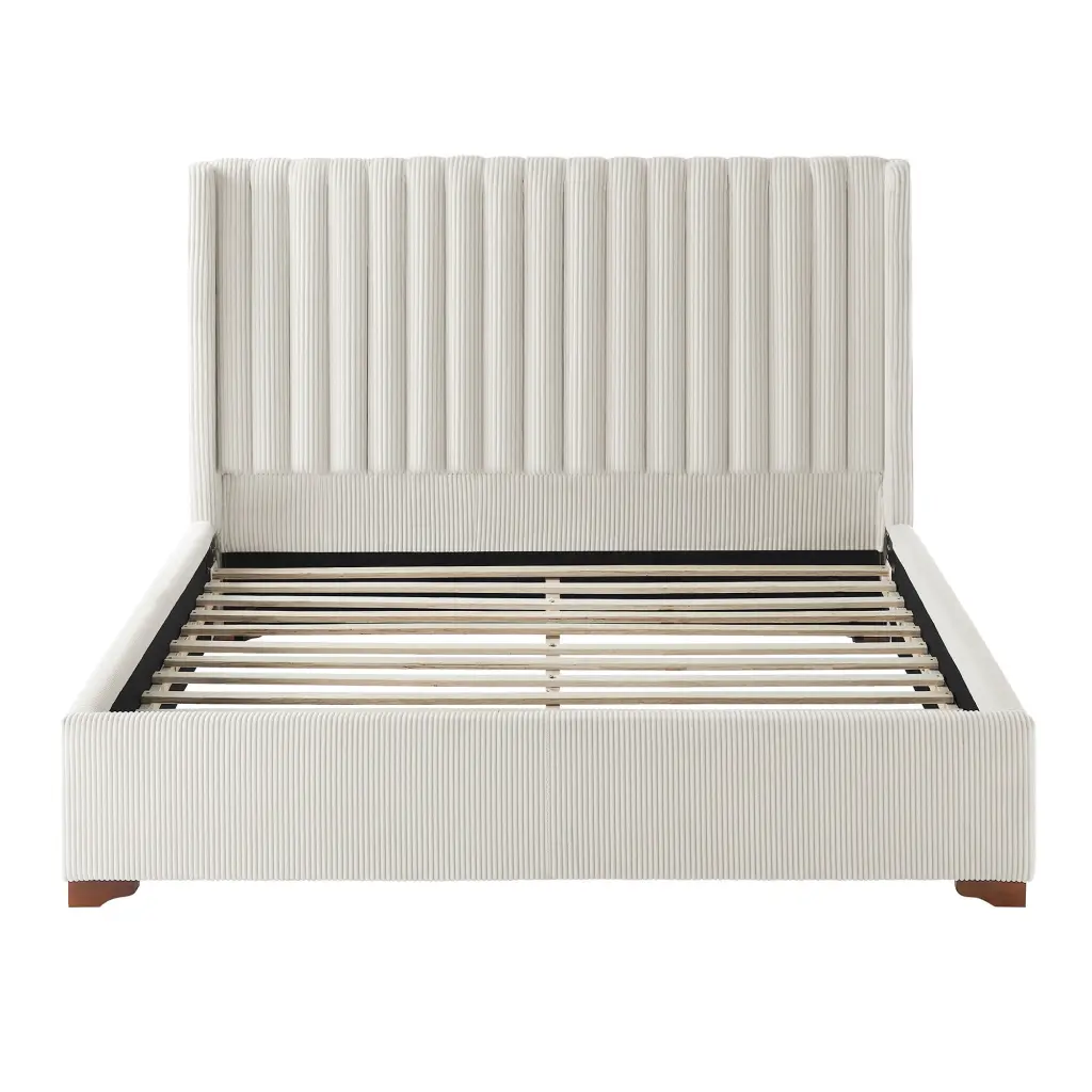Queen Size Modern Design Bed Frame Upholstered Platform Bed No Box Spring Needed justone