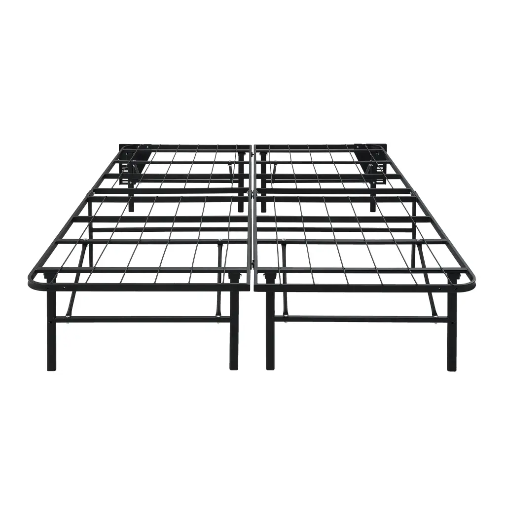 Black Metal Platform Foldable Bed Frame Full Size Toolless High Profile kanepe