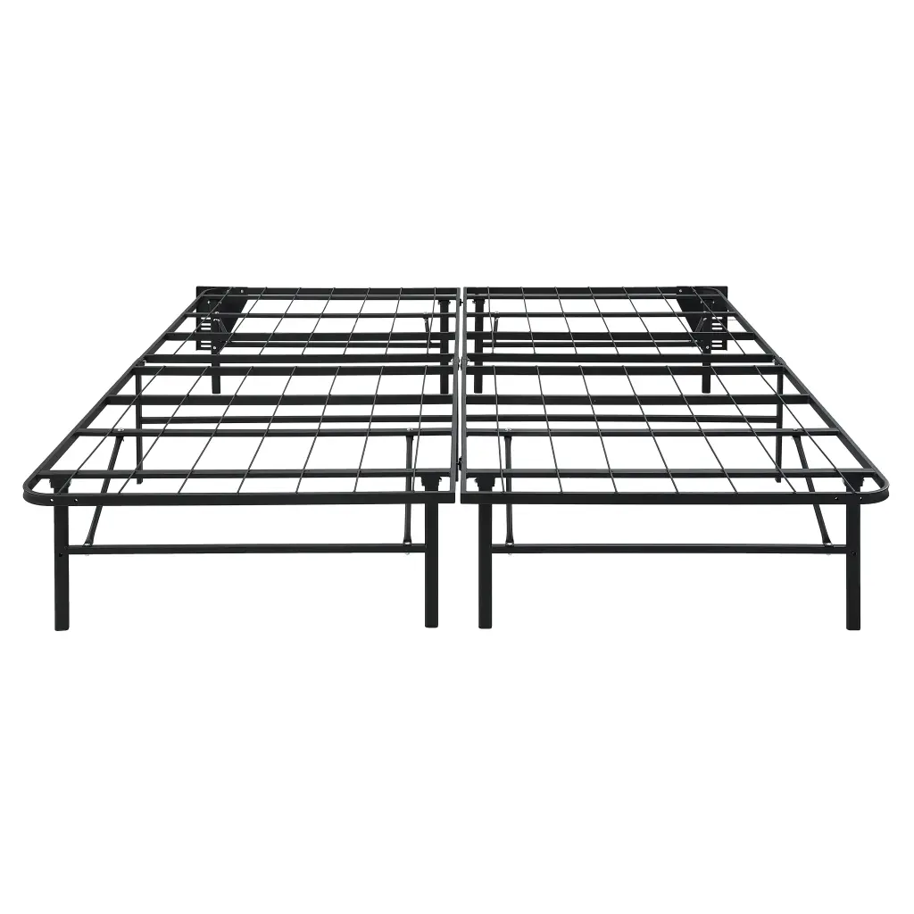 Black Metal Platform Foldable Bed Frame California King Size Toolless Assembly kanepe