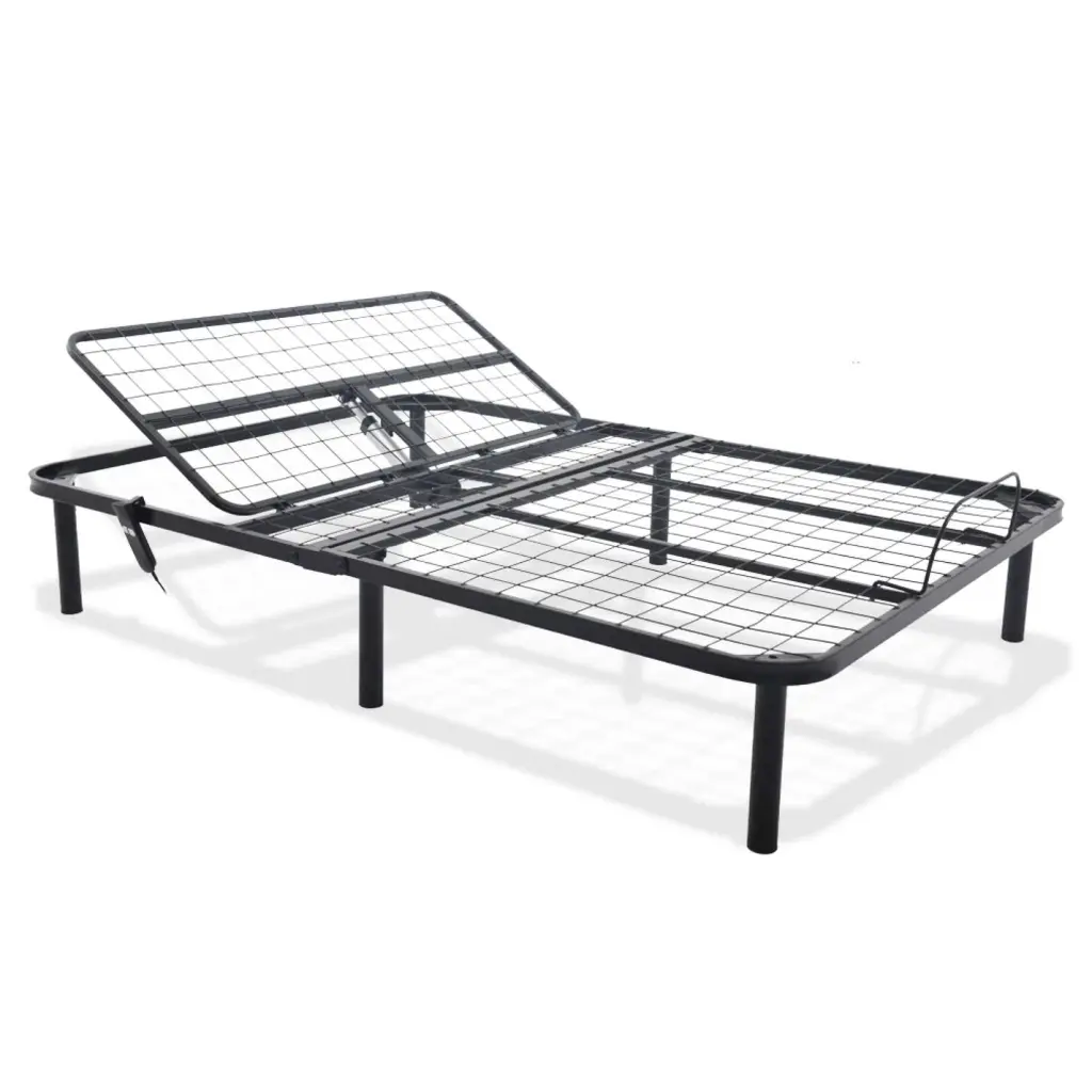 Bthu Queen Adjustable Bed Frame Black Metal Remote Control omne sleep